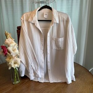 Gap The Big Shirt Linen Swim Cover-up Size M